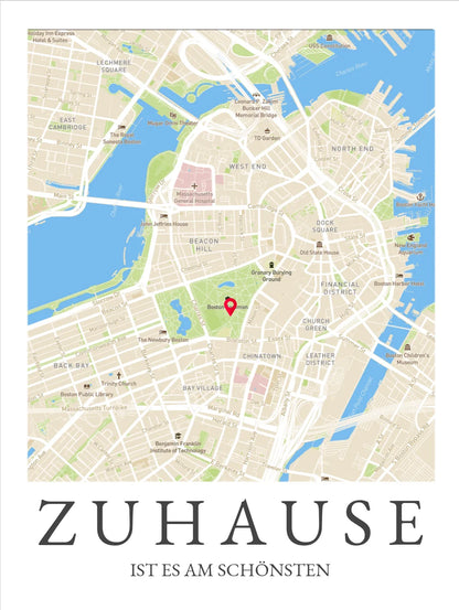 "Zuhause Koordinaten" Poster | Stadtkarte Zuhause Poster | Hochzeitsgeschenk | Hochzeitstag, Jahrestag, Weihnachtsgeschenk