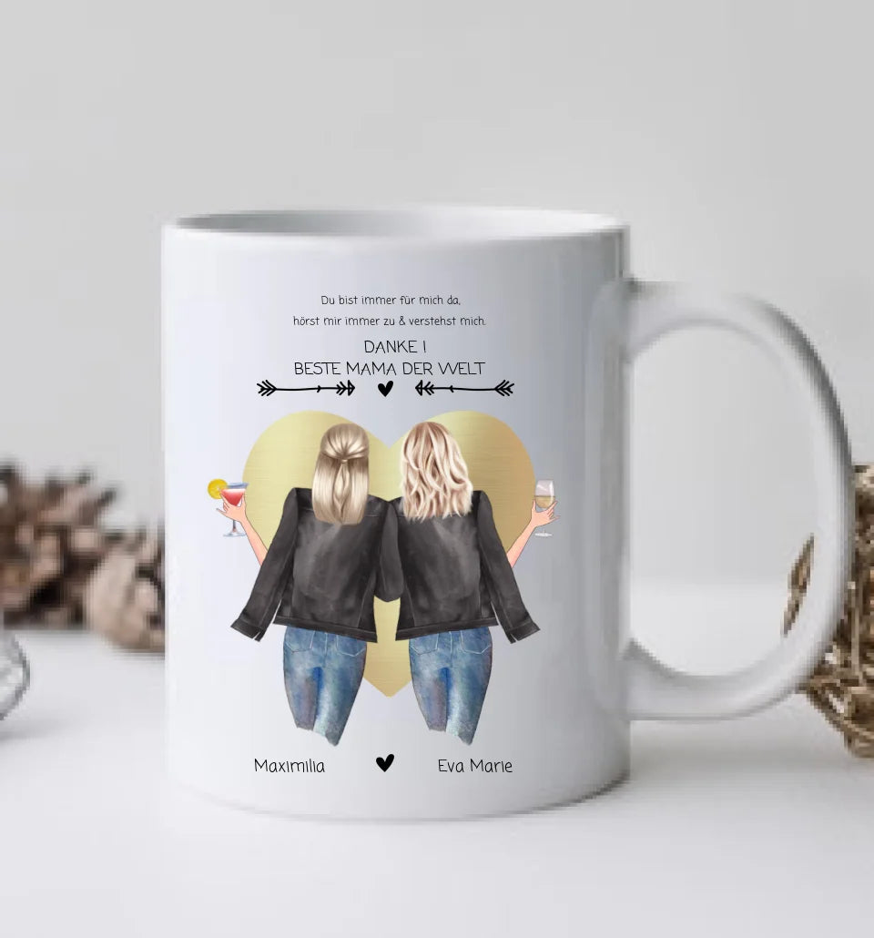 Danke! Beste Mama der Welt-Tasse-Becher-Kaffeebecher Muttertag Geschenk-Poster-Mutter & Tochter-Muttertagsgeschenk