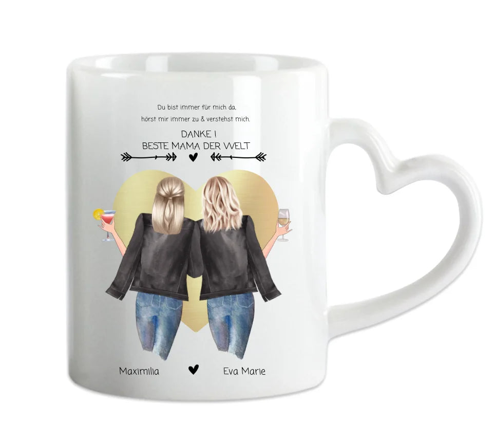 Danke! Beste Mama der Welt-Tasse-Becher-Kaffeebecher Muttertag Geschenk-Poster-Mutter & Tochter-Muttertagsgeschenk