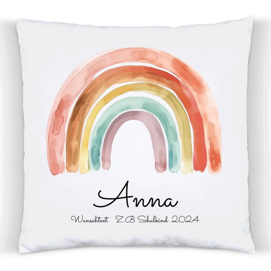 Personalisiertes Kissen Regenbogen | Einschulungsgeschenk Mädchen | Geburtstagsgeschenk, Babygeschenk  | Weihnachtsgeschenk