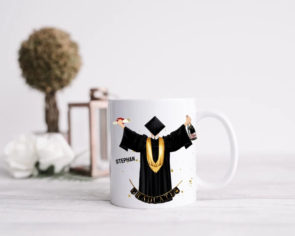 Personalisierte Tasse Schulabschluß Mann, Geschenk Bachelor, Geschenk Master, Geschenk Doktor, Promotion Geschenk Tasse, Abitur, Abi, Berufsausbildung