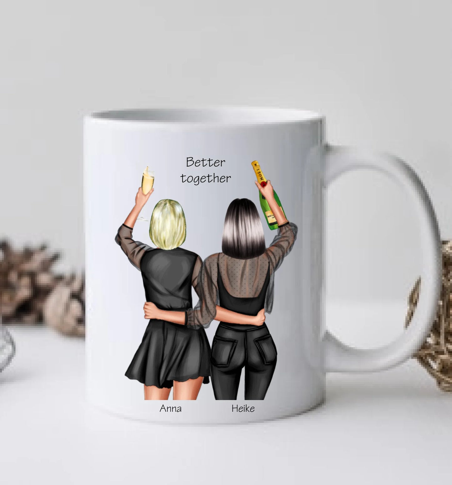 Personalisierte Tasse Geschenk beste Freundin - 2 Beste Freundinnen Geburtstagsgeschenk