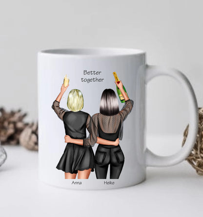 Personalisierte Tasse Geschenk beste Freundin - 2 Beste Freundinnen Geburtstagsgeschenk