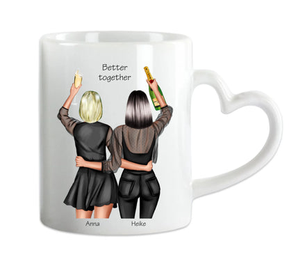 Personalisierte Tasse Geschenk beste Freundin - 2 Beste Freundinnen Geburtstagsgeschenk