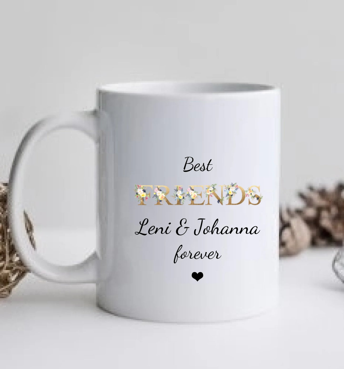 Geschenk 2 Beste Freundinnen Tasse personalisiert - Beste Freundin Geschenk