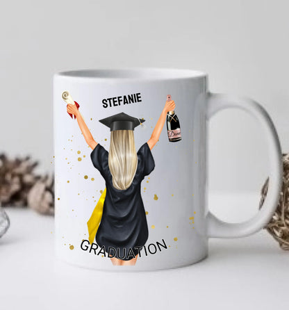 Personalisierte Tasse Schulabschluß, Geschenk Bachelor, Geschenk Master, Geschenk Doktor, Promotion Geschenk Tasse, Abitur, Abi, Berufsausbildung 2024