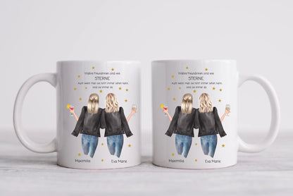 2 Beste Freundinnen Tasse personalisiert - Beste Freundin Geburtstagsgeschenk