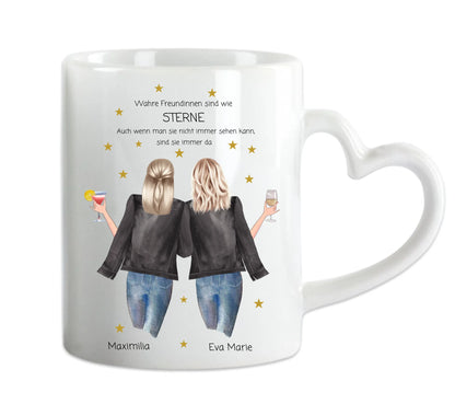 2 Beste Freundinnen Tasse personalisiert - Beste Freundin Geburtstagsgeschenk