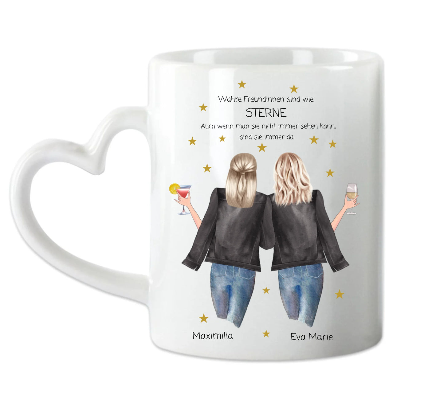 2 Beste Freundinnen Tasse personalisiert - Beste Freundin Geburtstagsgeschenk