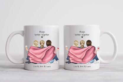 3 Beste Freundinnen Tasse personalisiert - Geschenk  Freundin Geburtstagsgeschenk