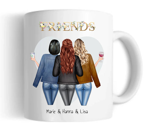 Geschenk Personalisierte Tasse 3 Beste Freundinnen | Geschenk Schwester, Geburtstagsgeschenk