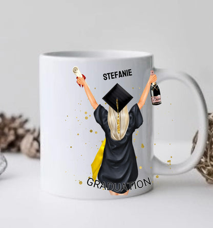 Personalisierte Tasse Schulabschluß, Geschenk 2023 Bachelor, Master, Doktor, Promotion Abitur, Abi, Ausbildung