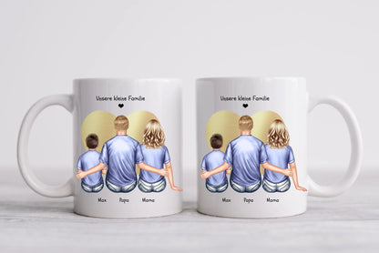 Familie Geschenk Papa, Geschenk Mama - Personalisierte Tasse Vatertag - Muttertag - Geburtstagsgeschenk - Weihnachtsgeschenk Familie mit Kind
