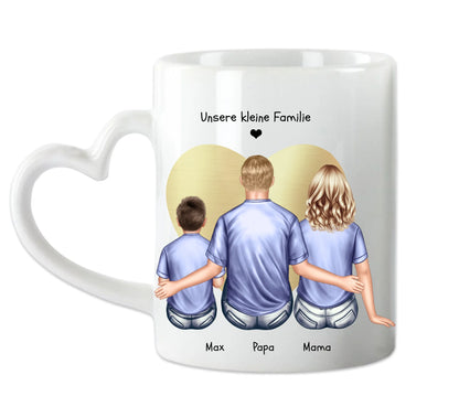 Familie Geschenk Papa, Geschenk Mama - Personalisierte Tasse Vatertag - Muttertag - Geburtstagsgeschenk - Weihnachtsgeschenk Familie mit Kind