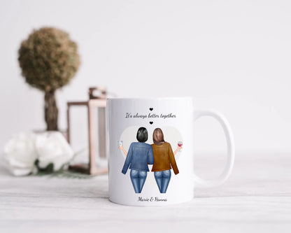 Beste Freundin Tasse personalisiert, Geburtstagsgeschenk Freundin, Familie, Schwester, Kollegin