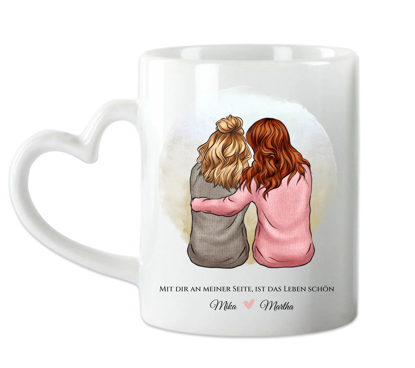 Personalisierte Tasse Geschenk für Freundin / 2 Freundinnen - Becher für Mädchen - Geburtstag Geschenk Frau