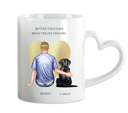 Geschenk Mädchen / Frau mit Hund Tasse personalisiert - Geburtstagsgeschenk Geschenk Hundebesitzerin Weihnachtsgeschenk