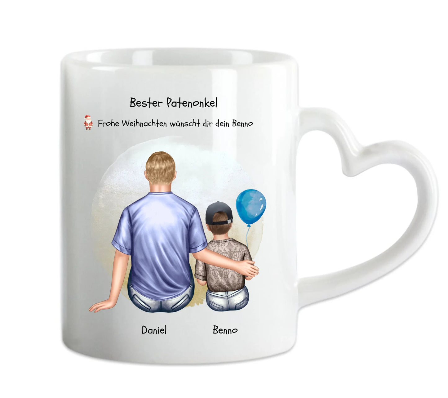 Geschenk Patenonkel mit Patenkind Junge Tasse pesonalisiert, Weihnachtsgeschenk Geburtstagsgeschenk für Paten