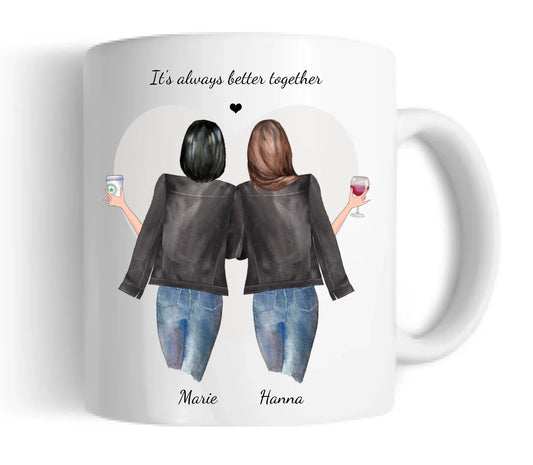 Personalisierte Tasse Geschenk für Freundin - 2 Beste Freundinnen Tasse, Kaffeebecher, Schwester, Kollegin, Weihnachtsgeschenk