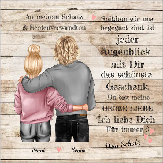 An meinen Schatz - Poster personalisierte Paarleinwand - Geschenk für Sie - Geschenk für Ihn 2