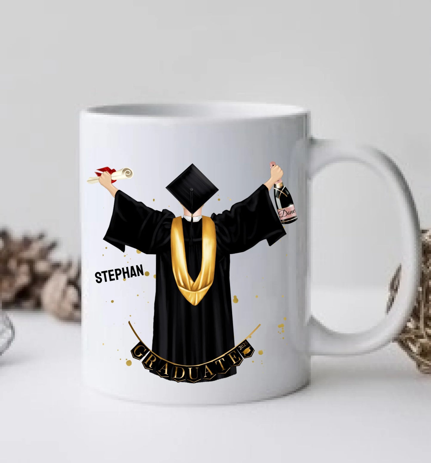 Personalisierte Tasse Geschenk Schulabschluß Mann, Bachelor, Master, Doktor, PromotionAbitur, Abi, Berufsausbildung