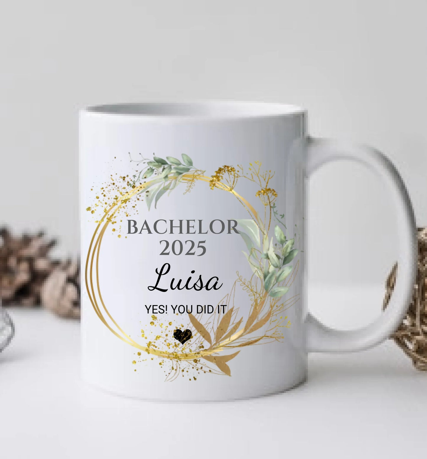 Geschenk BACHELOR Master Doktor Abitur - Personalisierte Tasse