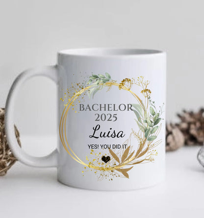 Geschenk BACHELOR Master Doktor Abitur - Personalisierte Tasse