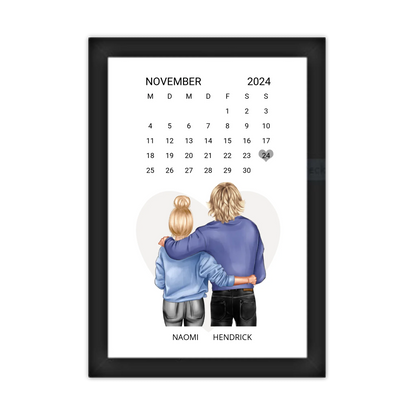 "Unser Date" Kalenderposter für Paare | Geschenk Valentinstag | Hochzeitstag | Jahrestag