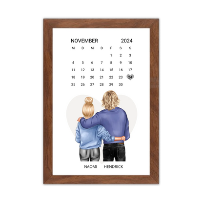 "Unser Date" Kalenderposter für Paare | Geschenk Valentinstag | Hochzeitstag | Jahrestag