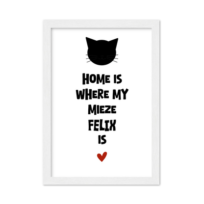 Deine Katze "Dein Beste Freund" Katzenposter | Home ist where my cat is | Geschenk Katzen Liebhaber | Zeitraum-Kunstdruck