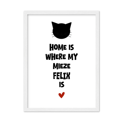 Deine Katze "Dein Beste Freund" Katzenposter | Home ist where my cat is | Geschenk Katzen Liebhaber | Zeitraum-Kunstdruck