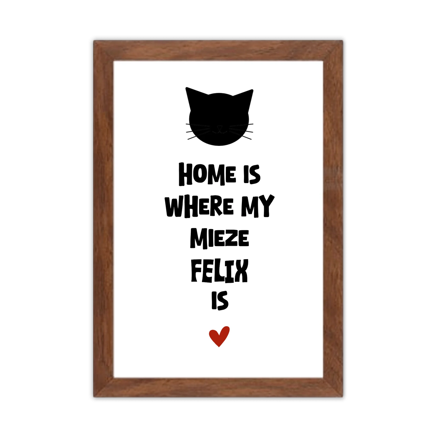 Deine Katze "Dein Beste Freund" Katzenposter | Home ist where my cat is | Geschenk Katzen Liebhaber | Zeitraum-Kunstdruck