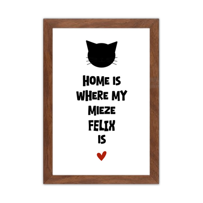Deine Katze "Dein Beste Freund" Katzenposter | Home ist where my cat is | Geschenk Katzen Liebhaber | Zeitraum-Kunstdruck