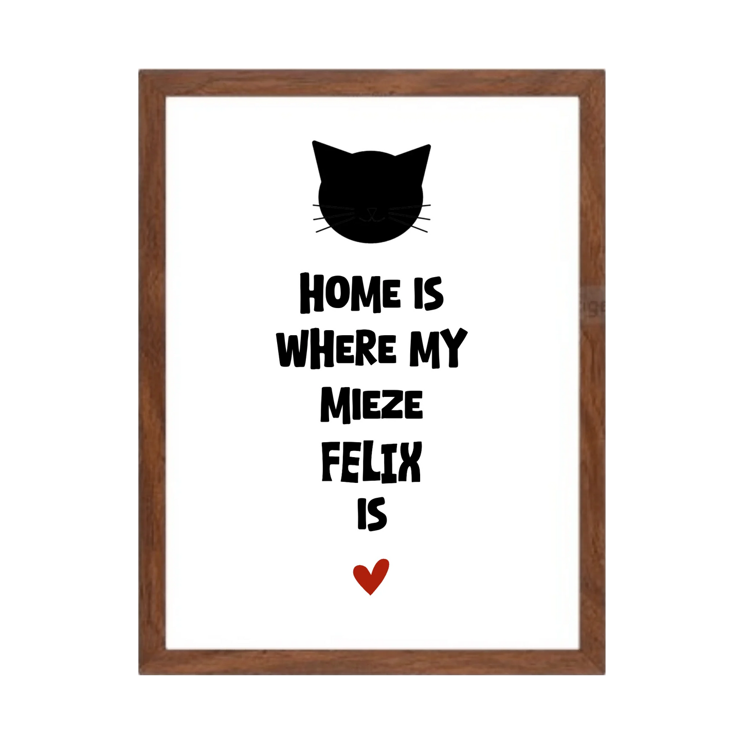 Deine Katze "Dein Beste Freund" Katzenposter | Home ist where my cat is | Geschenk Katzen Liebhaber | Zeitraum-Kunstdruck