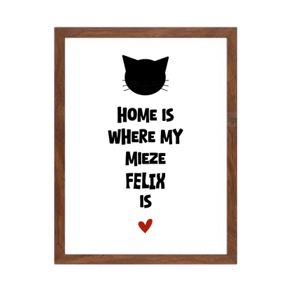 Deine Katze "Dein Beste Freund" Katzenposter | Home ist where my cat is | Geschenk Katzen Liebhaber | Zeitraum-Kunstdruck