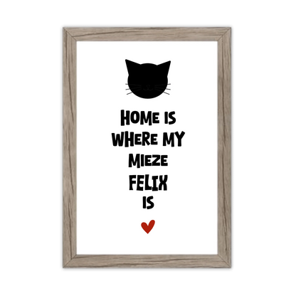 Deine Katze "Dein Beste Freund" Katzenposter | Home ist where my cat is | Geschenk Katzen Liebhaber | Zeitraum-Kunstdruck