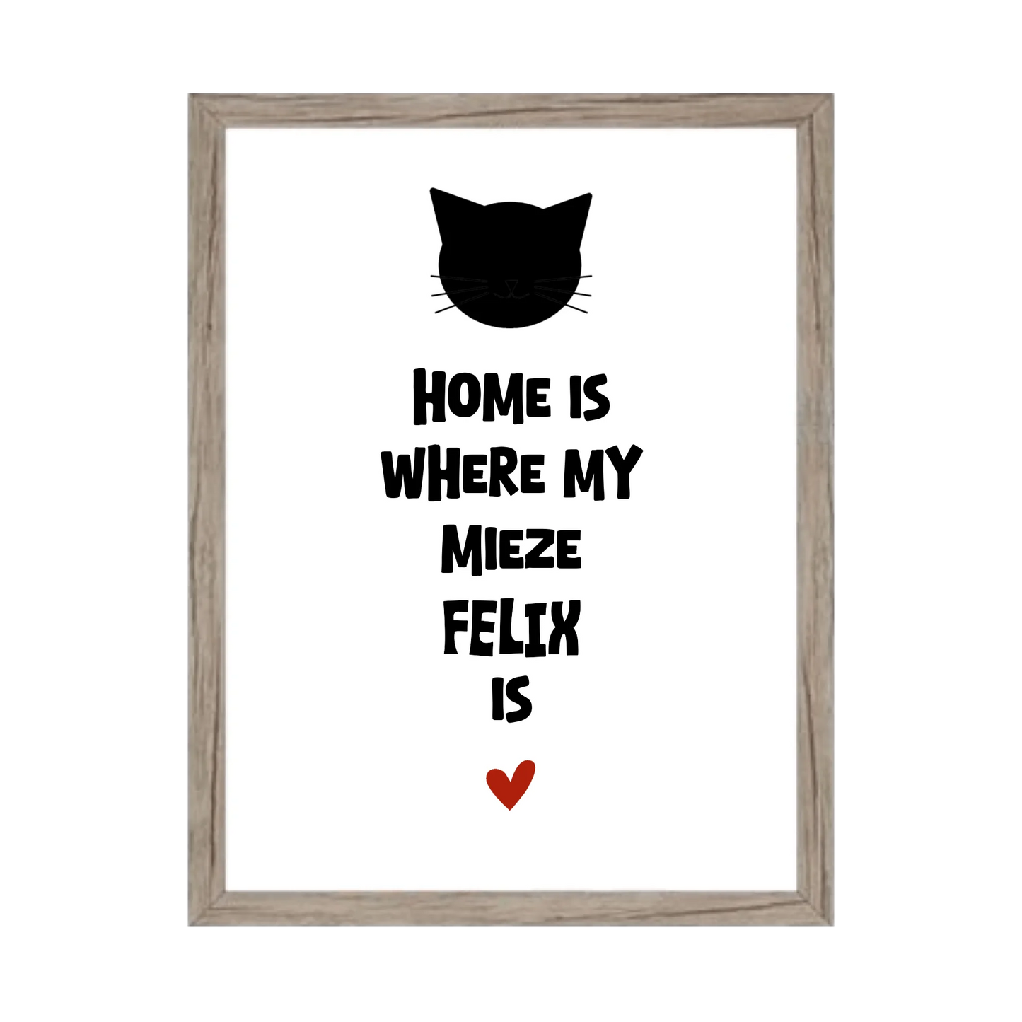 Deine Katze "Dein Beste Freund" Katzenposter | Home ist where my cat is | Geschenk Katzen Liebhaber | Zeitraum-Kunstdruck