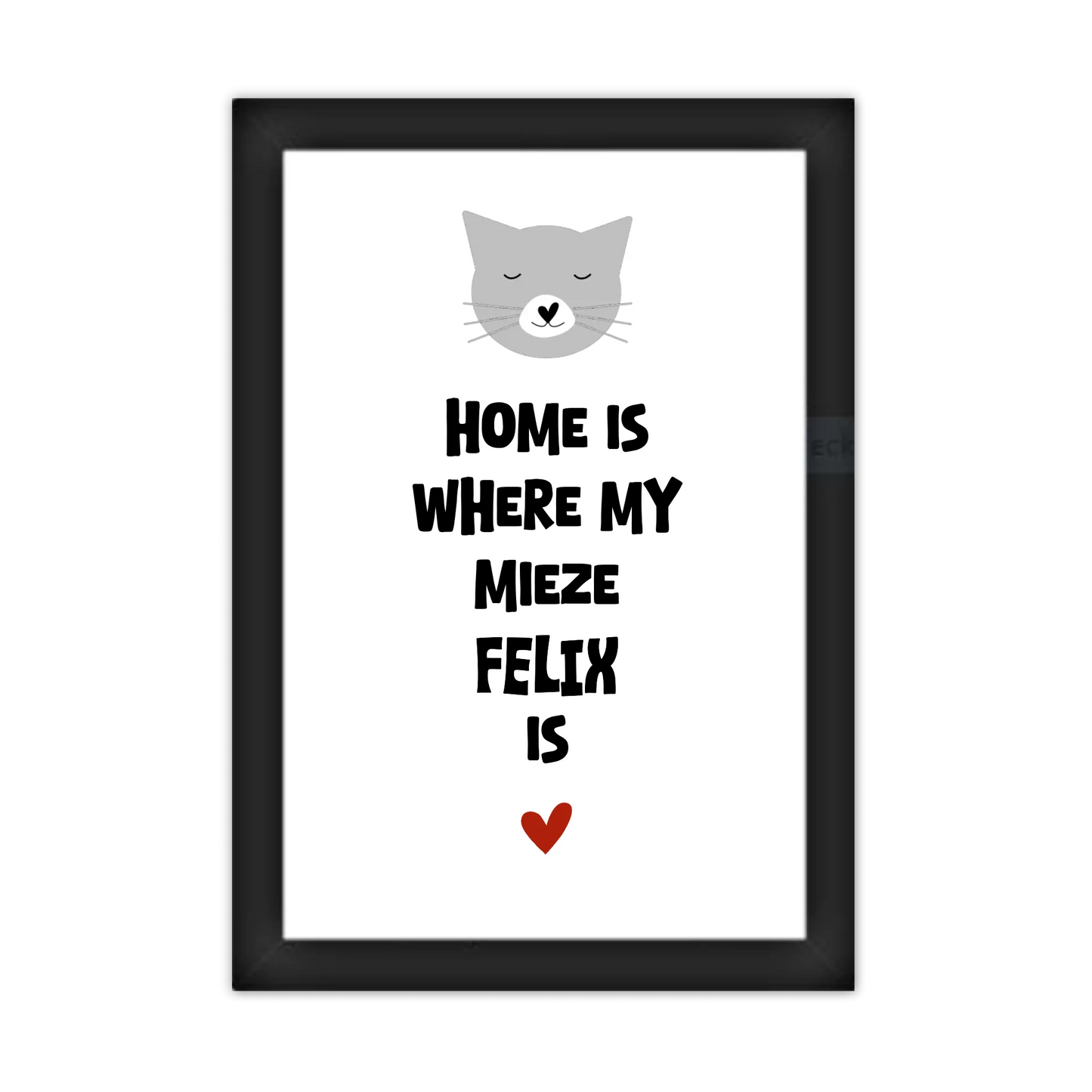 Deine Katze "Dein Beste Freund" Katzenposter | Home ist where my cat is | Geschenk Katzen Liebhaber | Zeitraum-Kunstdruck 2