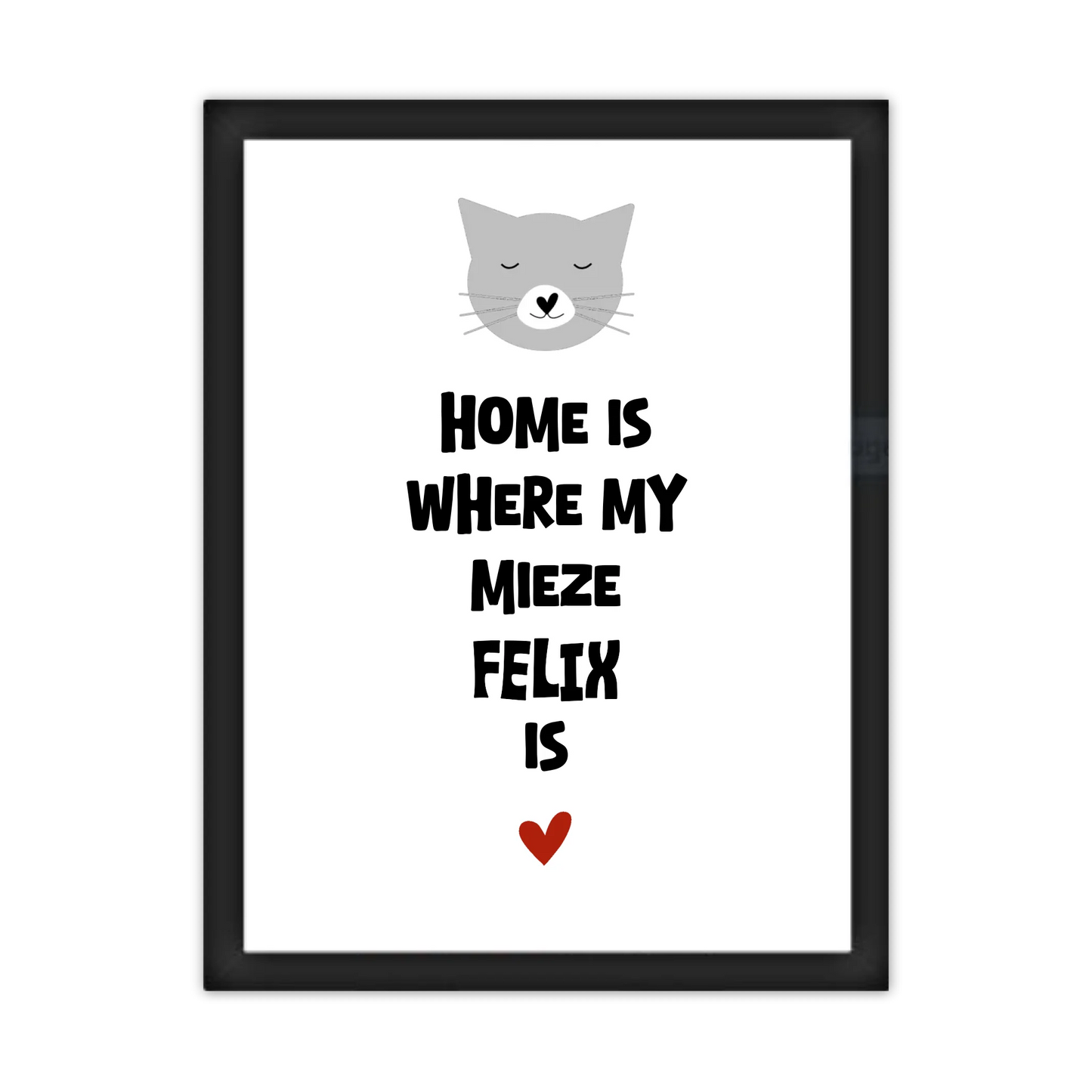 Deine Katze "Dein Beste Freund" Katzenposter | Home ist where my cat is | Geschenk Katzen Liebhaber | Zeitraum-Kunstdruck 2