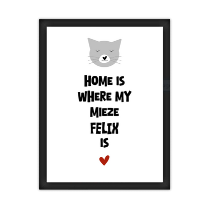 Deine Katze "Dein Beste Freund" Katzenposter | Home ist where my cat is | Geschenk Katzen Liebhaber | Zeitraum-Kunstdruck 2