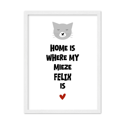 Deine Katze "Dein Beste Freund" Katzenposter | Home ist where my cat is | Geschenk Katzen Liebhaber | Zeitraum-Kunstdruck 2