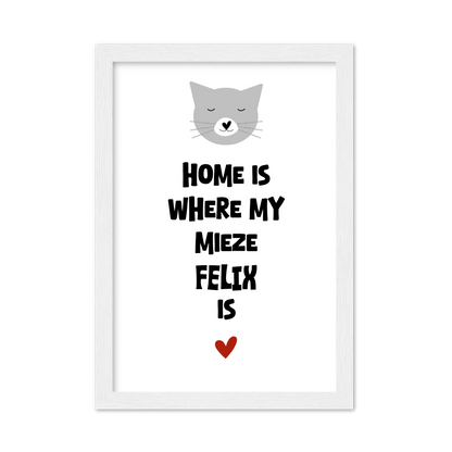 Deine Katze "Dein Beste Freund" Katzenposter | Home ist where my cat is | Geschenk Katzen Liebhaber | Zeitraum-Kunstdruck 2