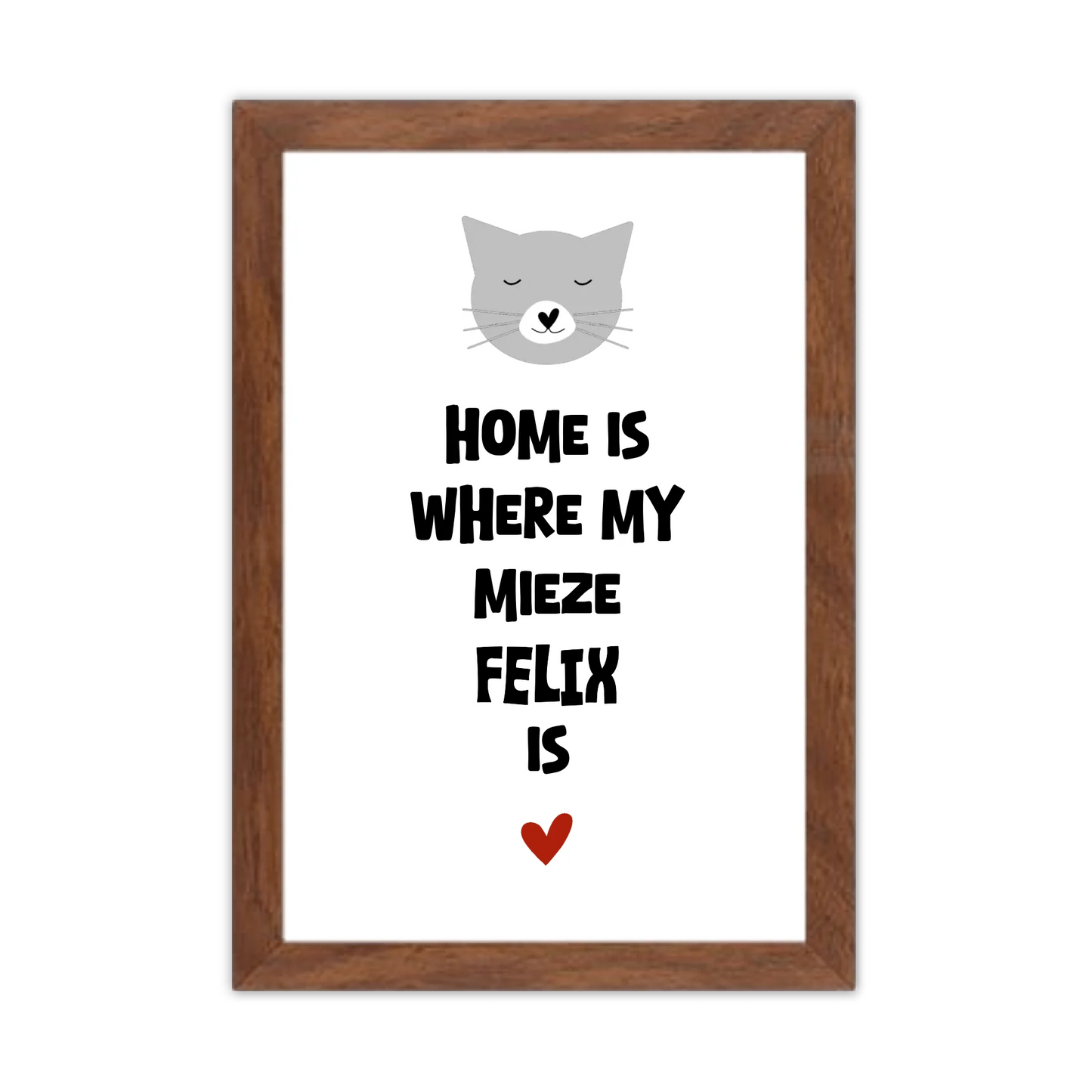 Deine Katze "Dein Beste Freund" Katzenposter | Home ist where my cat is | Geschenk Katzen Liebhaber | Zeitraum-Kunstdruck 2
