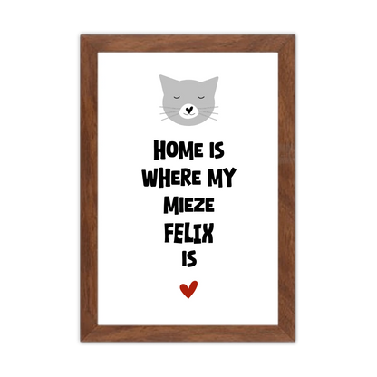 Deine Katze "Dein Beste Freund" Katzenposter | Home ist where my cat is | Geschenk Katzen Liebhaber | Zeitraum-Kunstdruck 2