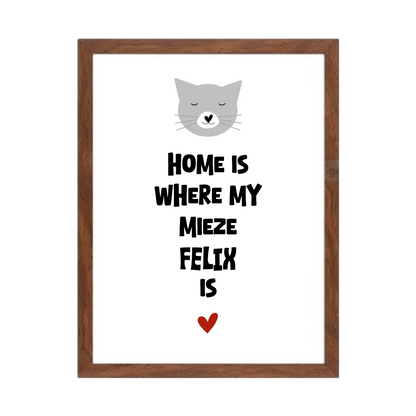Deine Katze "Dein Beste Freund" Katzenposter | Home ist where my cat is | Geschenk Katzen Liebhaber | Zeitraum-Kunstdruck 2