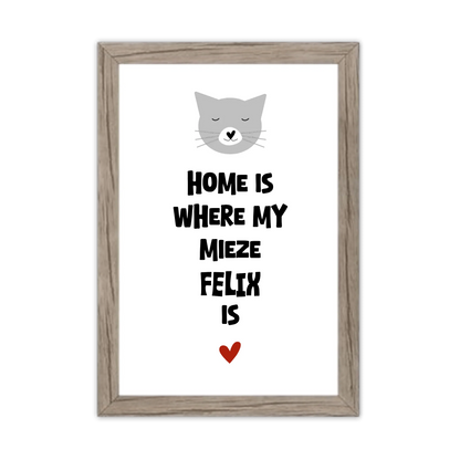 Deine Katze "Dein Beste Freund" Katzenposter | Home ist where my cat is | Geschenk Katzen Liebhaber | Zeitraum-Kunstdruck 2