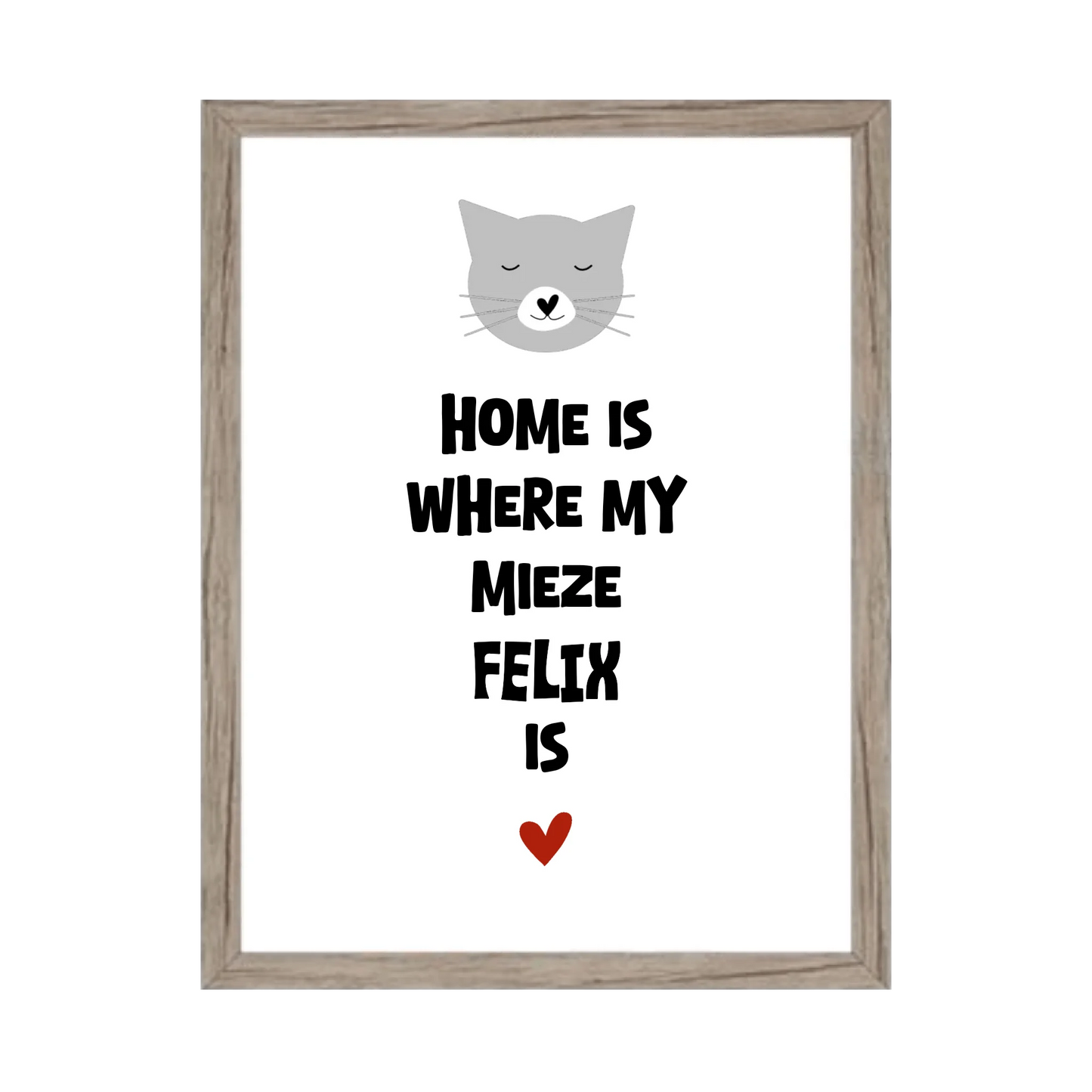 Deine Katze "Dein Beste Freund" Katzenposter | Home ist where my cat is | Geschenk Katzen Liebhaber | Zeitraum-Kunstdruck 2