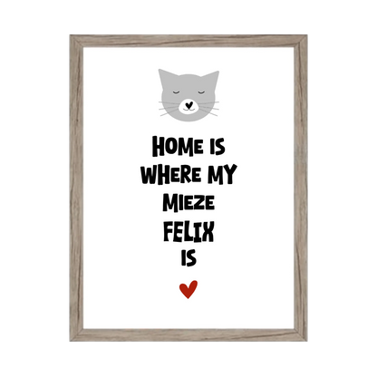Deine Katze "Dein Beste Freund" Katzenposter | Home ist where my cat is | Geschenk Katzen Liebhaber | Zeitraum-Kunstdruck 2