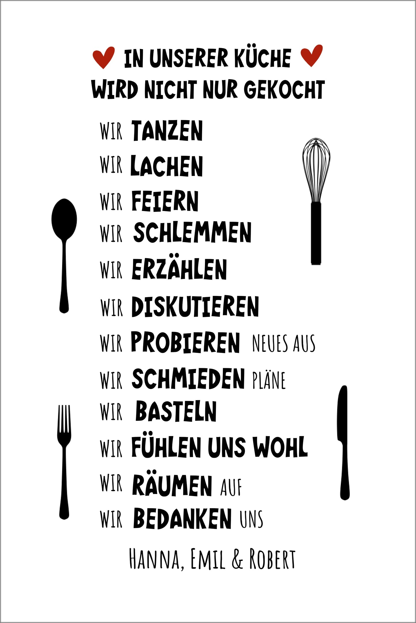 "In unserer Küche" Küchenposter | Zeitraum-Kunstdruck