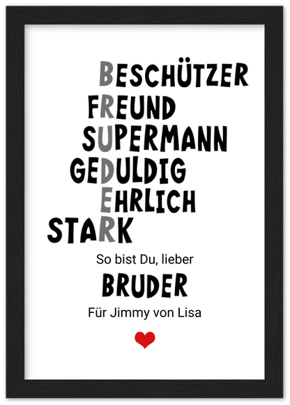 "Definition Bruder" personalisiertes Poster Geschenk Geburtstagsgeschenk | Zeitraum-Kunstdrucke